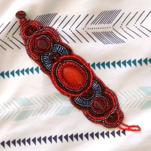 Red beaded bracelet